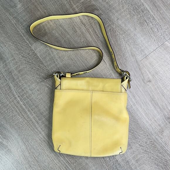 COACH Canary Yellow Crossbody Handbag Authentic Leather Flap Shoulder Bag F13355 - Picture 2 of 16
